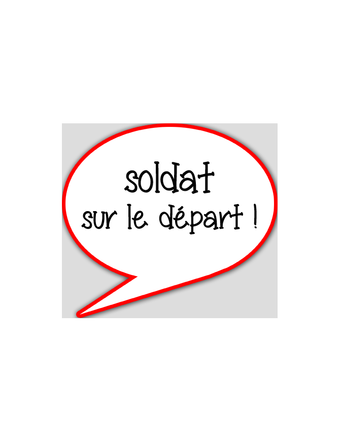 soldat sur le départ - 15x13.5cm - sticker/autocollant