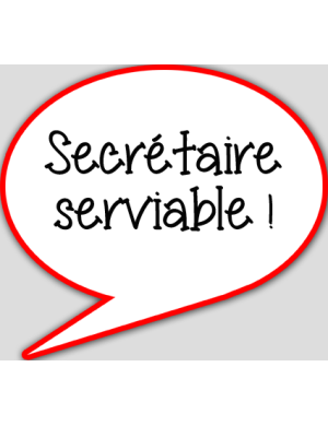 Secrétaire serviable - 15x13.5cm - sticker/autocollant