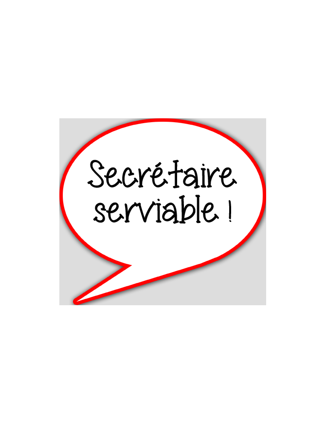 Secrétaire serviable - 15x13.5cm - sticker/autocollant
