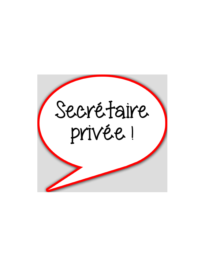 Secrétaire privée - 10x9cm - sticker/autocollant