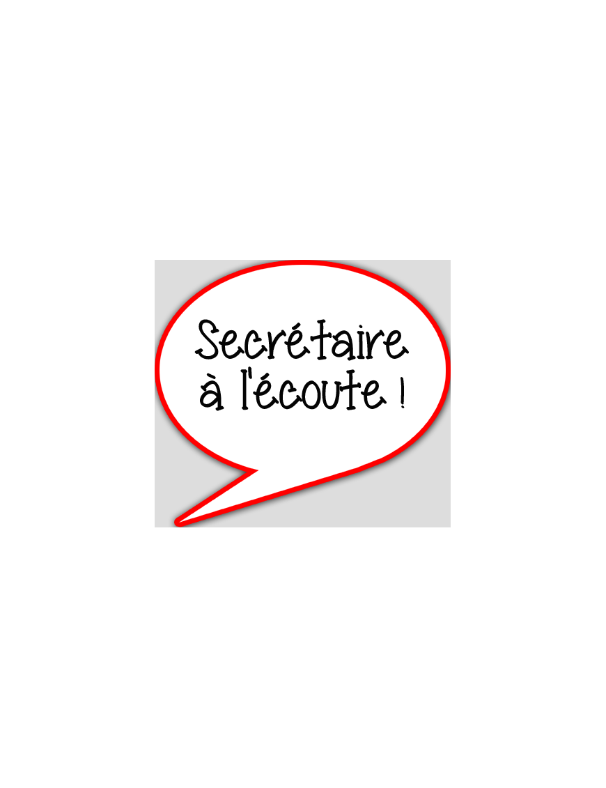 Secrétaire à l'écoute - 15x13.5cm - sticker/autocollant