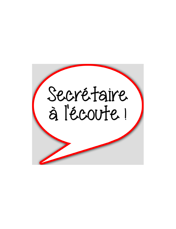 Secrétaire à l'écoute - 15x13.5cm - sticker/autocollant