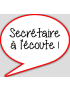Secrétaire à l'écoute - 15x13.5cm - sticker/autocollant