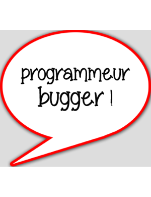 programmeur bugger - 10x9cm - sticker/autocollant