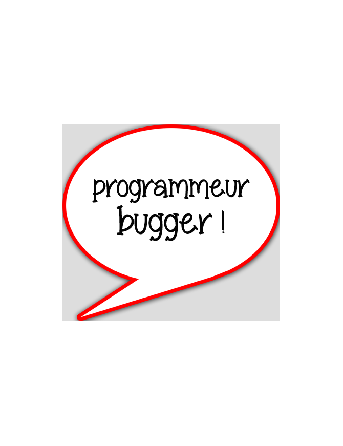 programmeur bugger - 10x9cm - sticker/autocollant