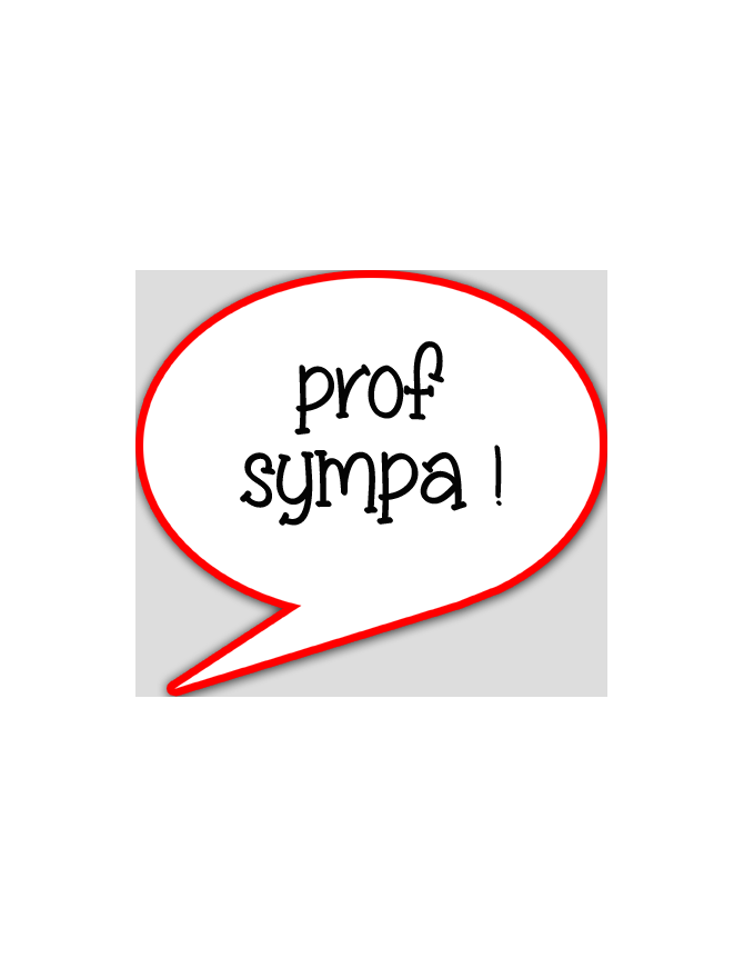 prof sympa - 15x13.5cm - sticker/autocollant