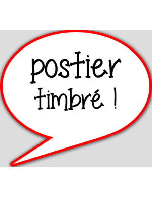 postier timbré - 10x9cm - sticker/autocollant