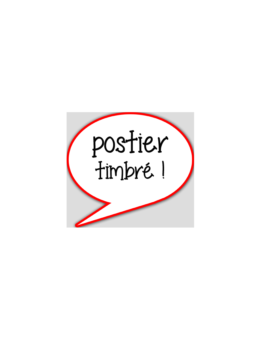 postier timbré - 10x9cm - sticker/autocollant