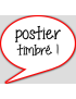 postier timbré - 10x9cm - sticker/autocollant