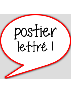 postier lettré - 15x13.5cm - sticker/autocollant