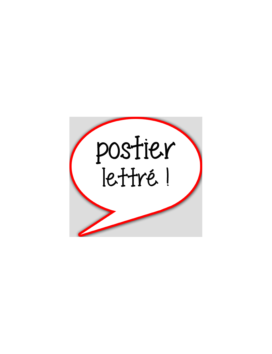 postier lettré - 15x13.5cm - sticker/autocollant