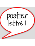 postier lettré - 15x13.5cm - sticker/autocollant