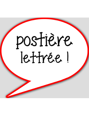 postière lettrée - 15x13.5cm - sticker/autocollant