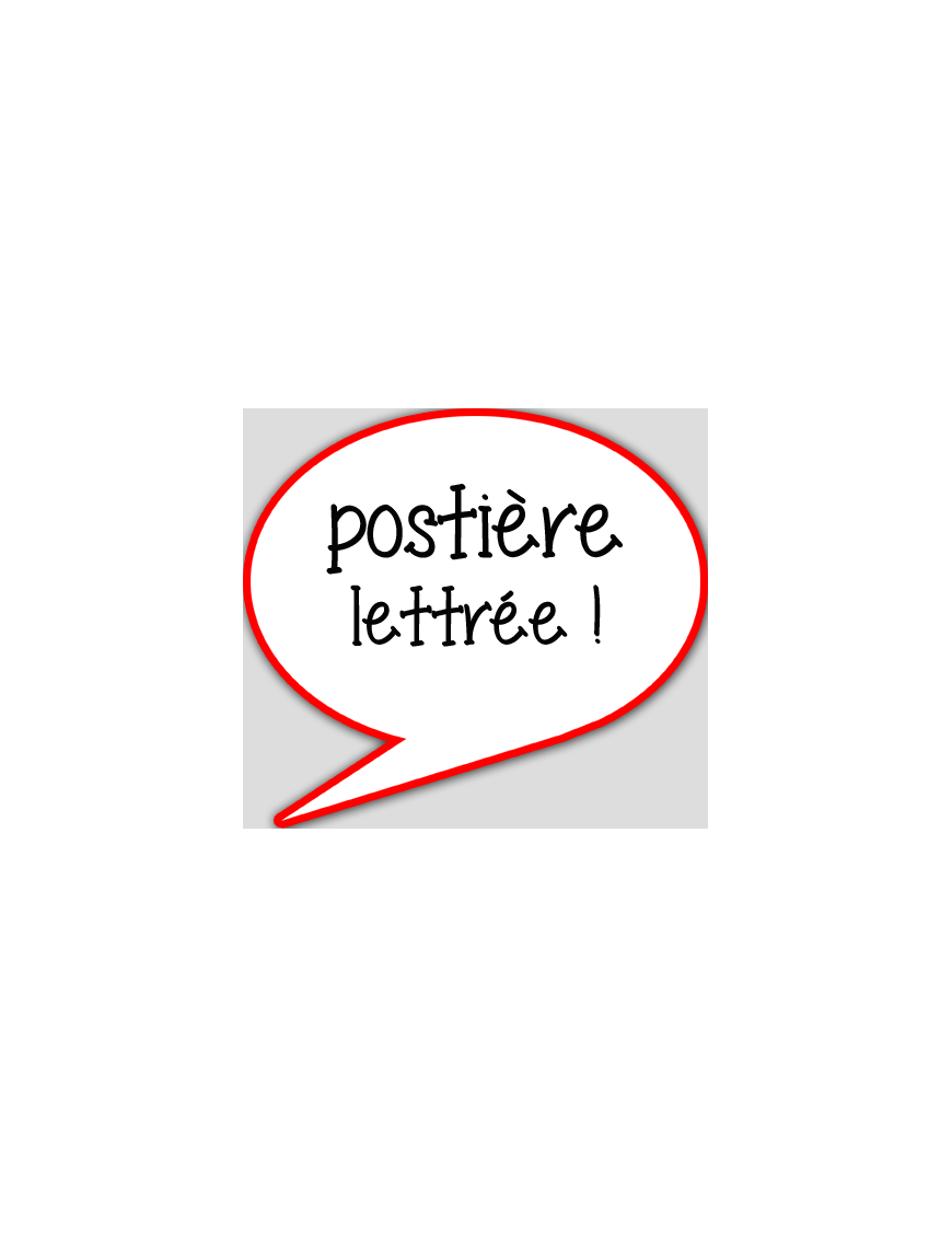 postière lettrée - 10x9cm - sticker/autocollant