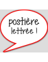 postière lettrée - 10x9cm - sticker/autocollant