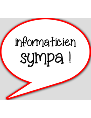 informaticien sympa - 15x13.5cm - sticker/autocollant