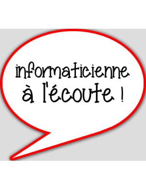 informaticienne à l'écoute - 15x13.5cm - sticker/autocollant