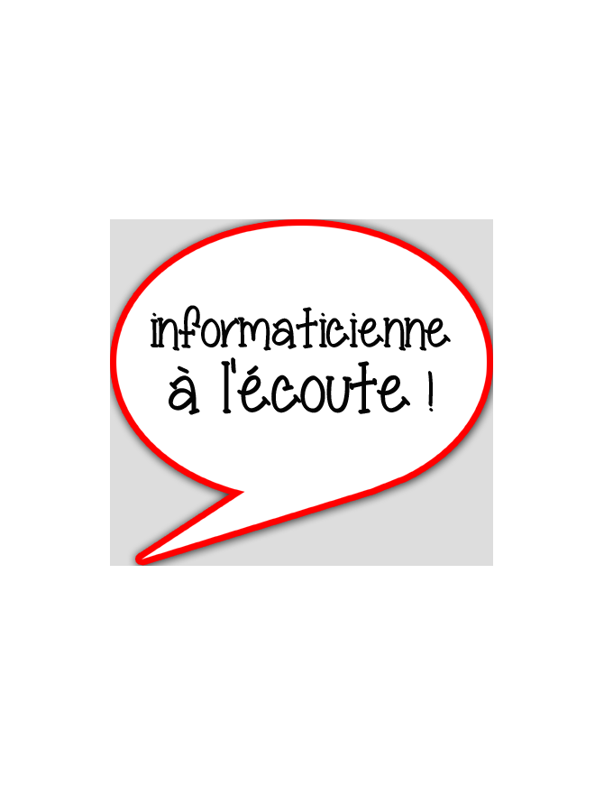 informaticienne à l'écoute - 15x13.5cm - sticker/autocollant
