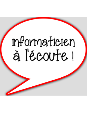 informaticien à l'écoute - 15x13.5cm - sticker/autocollant