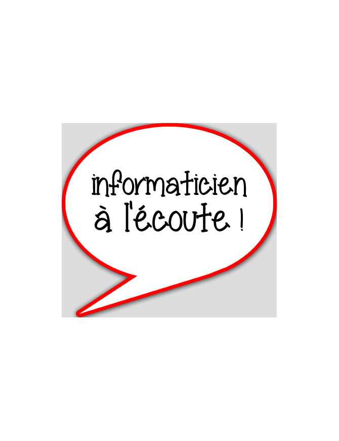 informaticien à l'écoute - 15x13.5cm - sticker/autocollant