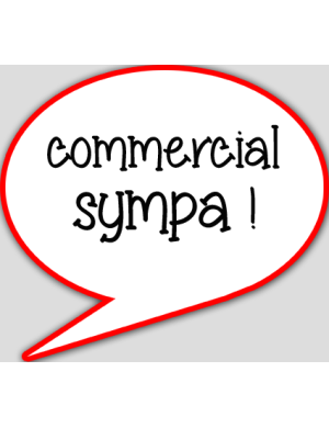 commercial sympa - 10x9cm - sticker/autocollant