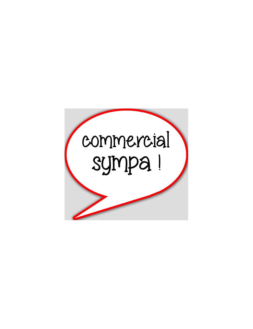 commercial sympa - 10x9cm - sticker/autocollant