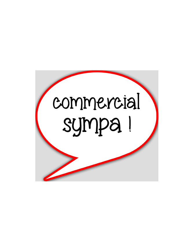 commercial sympa - 10x9cm - sticker/autocollant