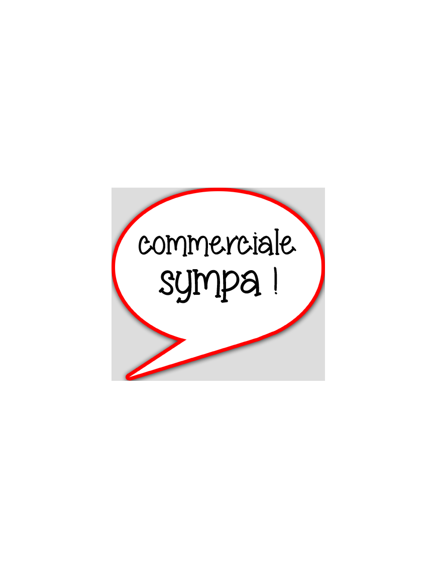 commerciale sympa - 15x13.5cm - sticker/autocollant