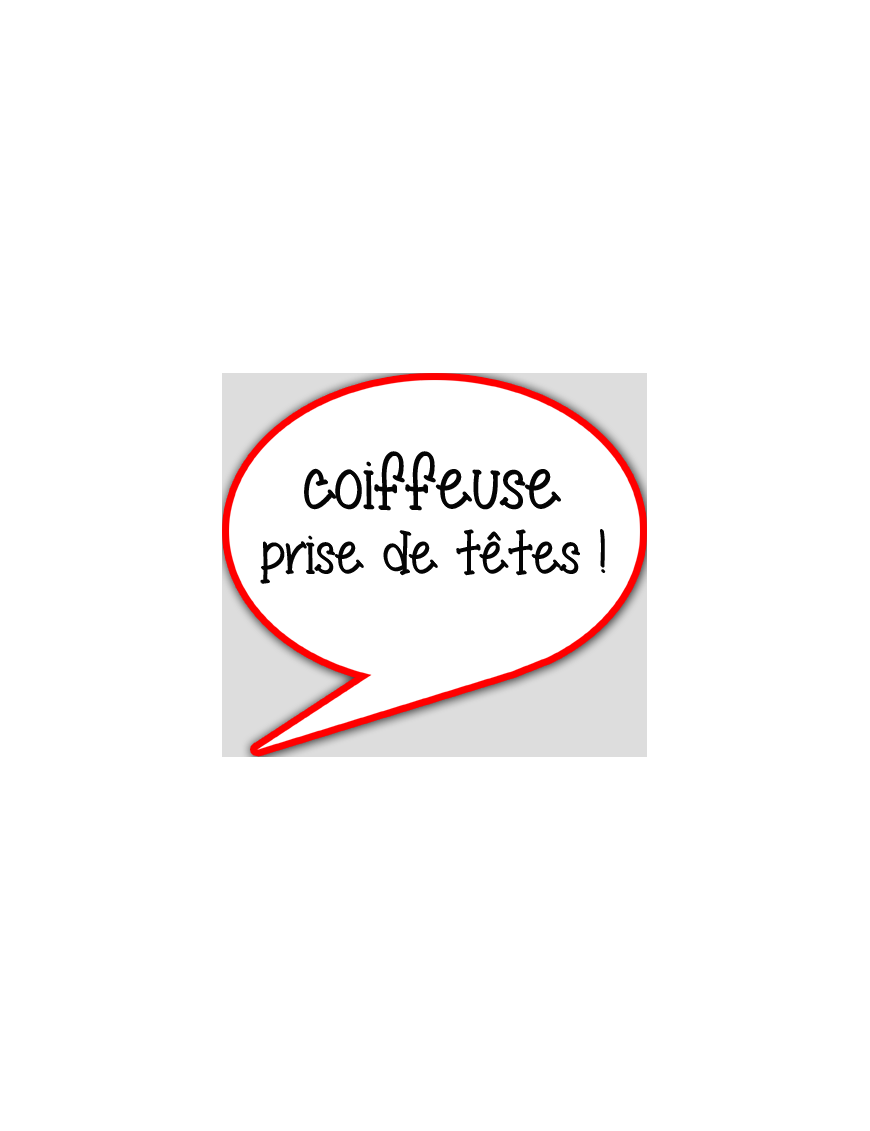 coiffeuse prise de tête - 10x9cm - sticker/autocollant