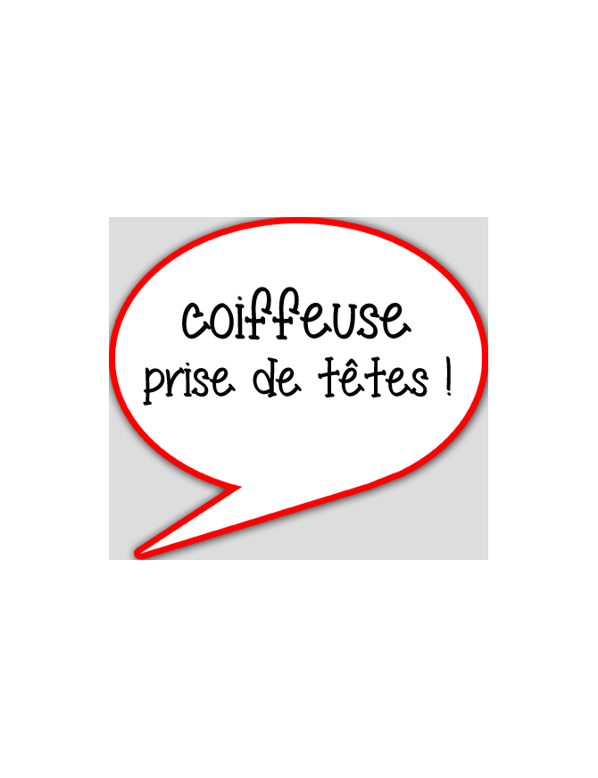 coiffeuse prise de tête - 10x9cm - sticker/autocollant