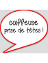 coiffeuse prise de tête - 10x9cm - sticker/autocollant