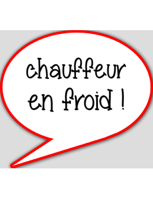 chauffeur en froid - 15x13.5cm - sticker/autocollant