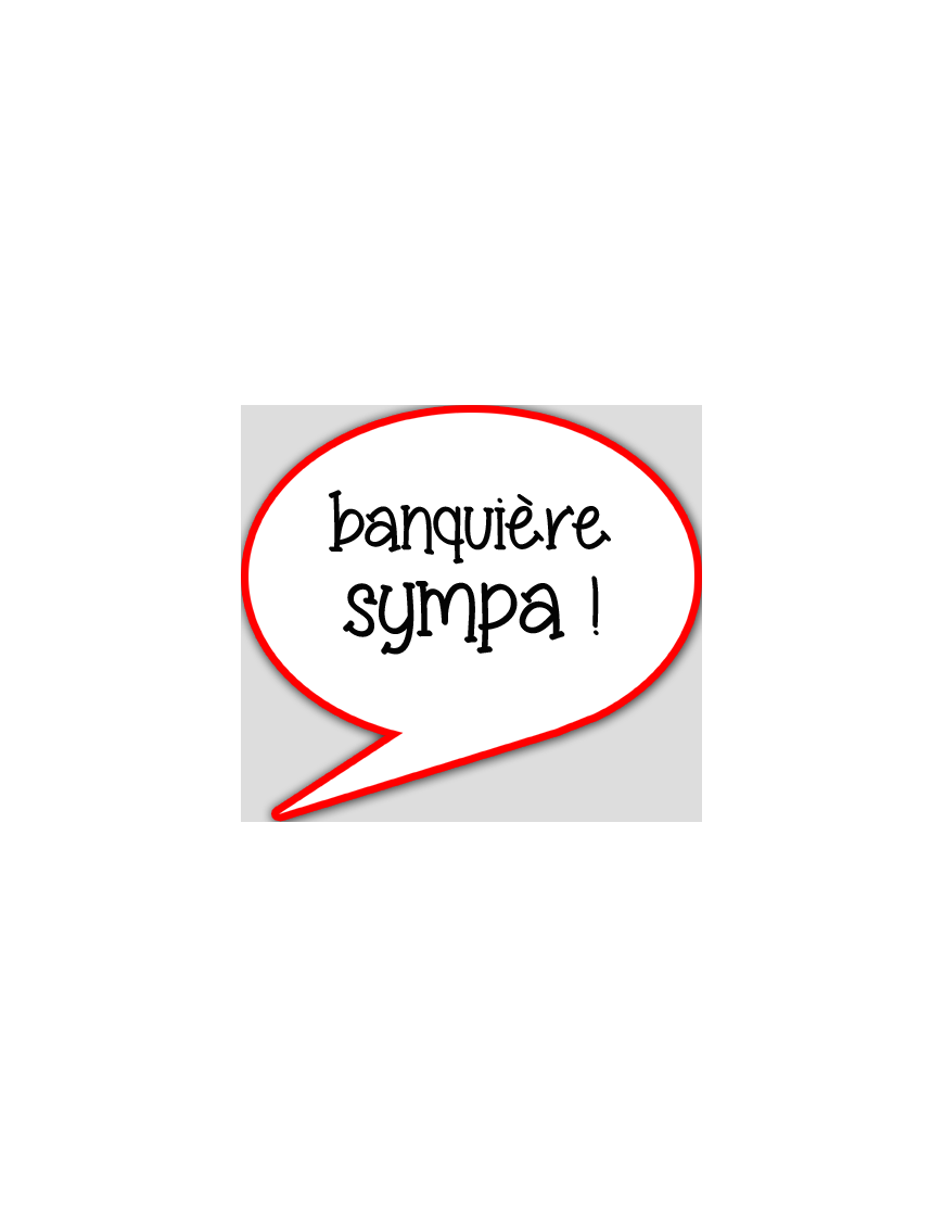 banquière sympa - 15x13.5cm - sticker/autocollant