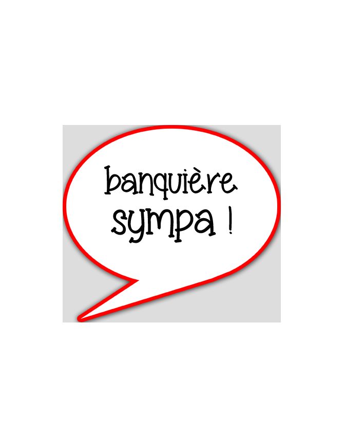 banquière sympa - 15x13.5cm - sticker/autocollant