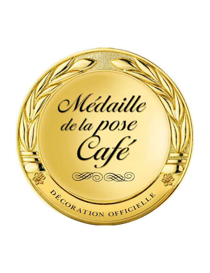 Médaille de la pose café - 15x15cm - Sticker/autocollant