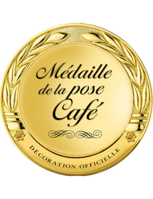 Médaille de la pose café - 5x5cm - Sticker/autocollant
