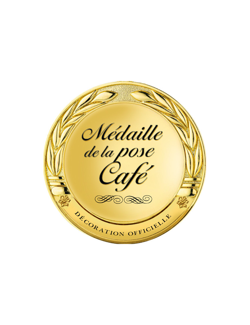 Médaille de la pose café - 5x5cm - Sticker/autocollant