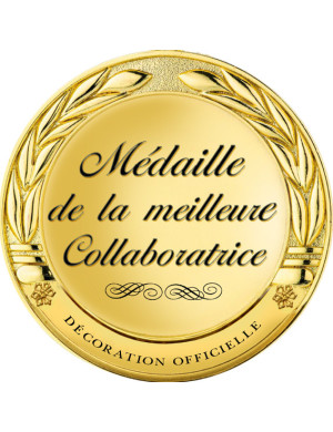 Médaille de la meilleure collaboratrice - 15x15cm - Sticker/autocolla