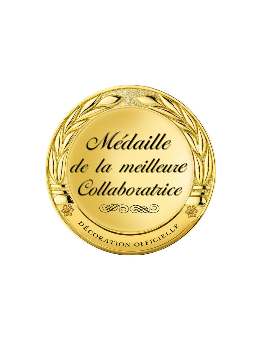 Médaille de la meilleure collaboratrice - 15x15cm - Sticker/autocolla
