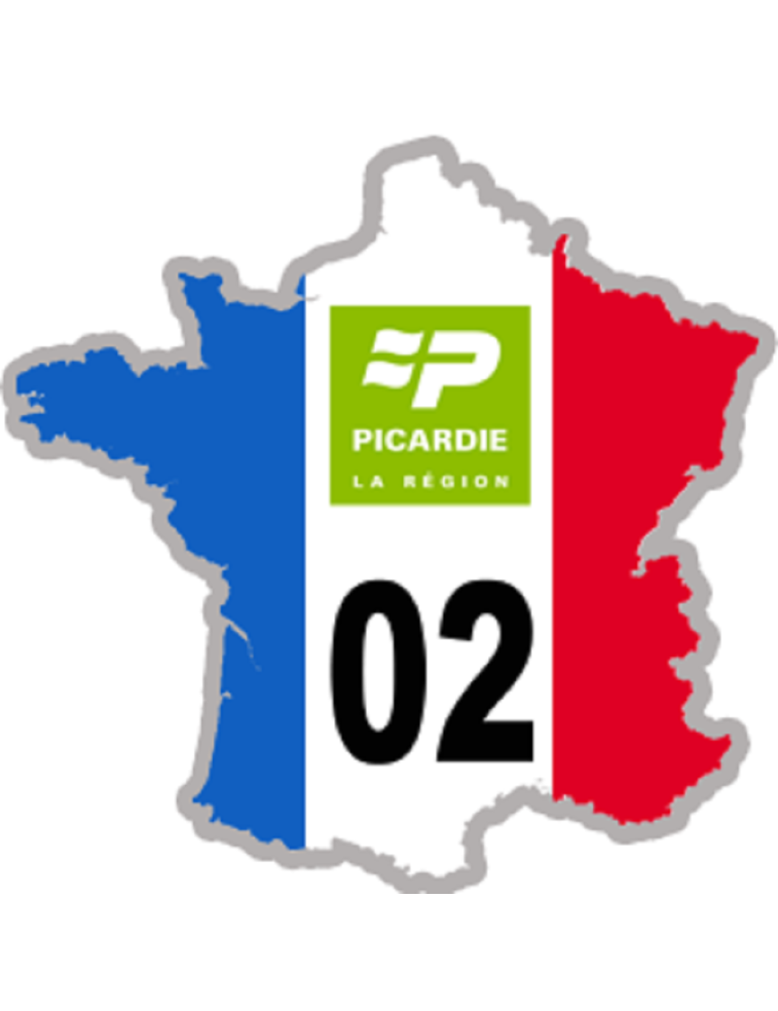 FRANCE 02 Picardie - 5x5cm - Sticker/autocollant