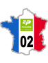 FRANCE 02 Picardie - 5x5cm - Sticker/autocollant