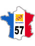 57 France Lorraine - 10x10cm - Sticker/autocollant