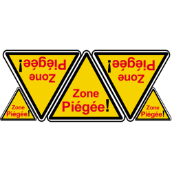 Zone Piégée - 3fois 10cm - 2fois 5cm - Sticker/autocollant