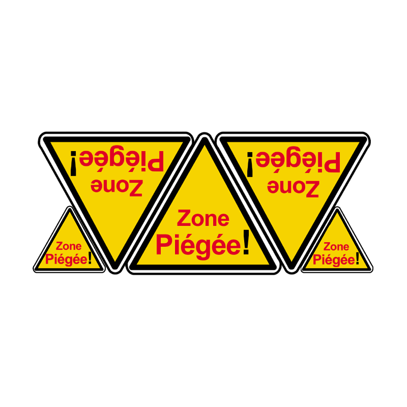 Zone Piégée - 3fois 10cm - 2fois 5cm - Sticker/autocollant