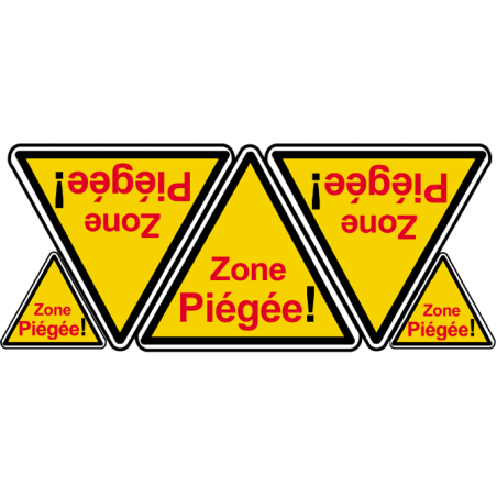 Zone Piégée - 3fois 10cm - 2fois 5cm - Sticker/autocollant