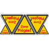 Zone Piégée - 3fois 10cm - 2fois 5cm - Sticker/autocollant