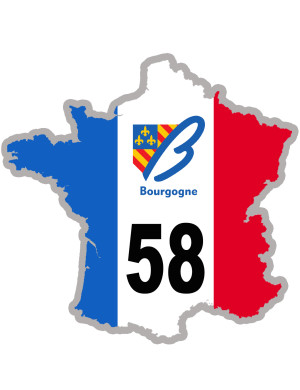 58 France Bourgogne - 15x15cm - Sticker/autocollant