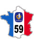 59 France Nord-pas-de-Calais - 10x10cm - Sticker/autocollant
