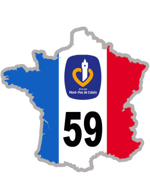 59 France Nord-pas-de-Calais - 15x15cm - Sticker/autocollant