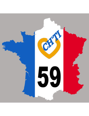 France ch'ti 59 (5x5cm) - Sticker/autocollant